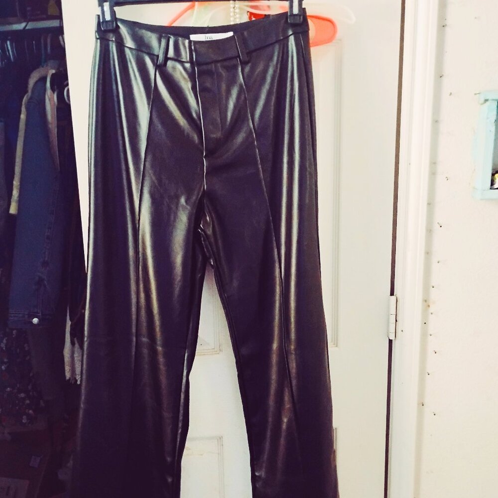 Black Leather boa Pants